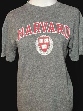 Gray and Red Multicolor Harvard University T shirt College Merch
